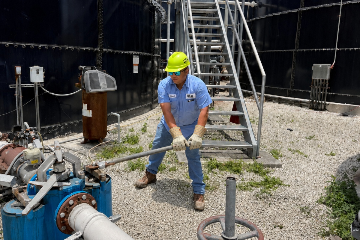 Miguel Ocana at Miami Dade County Landfill leachate treatment plant